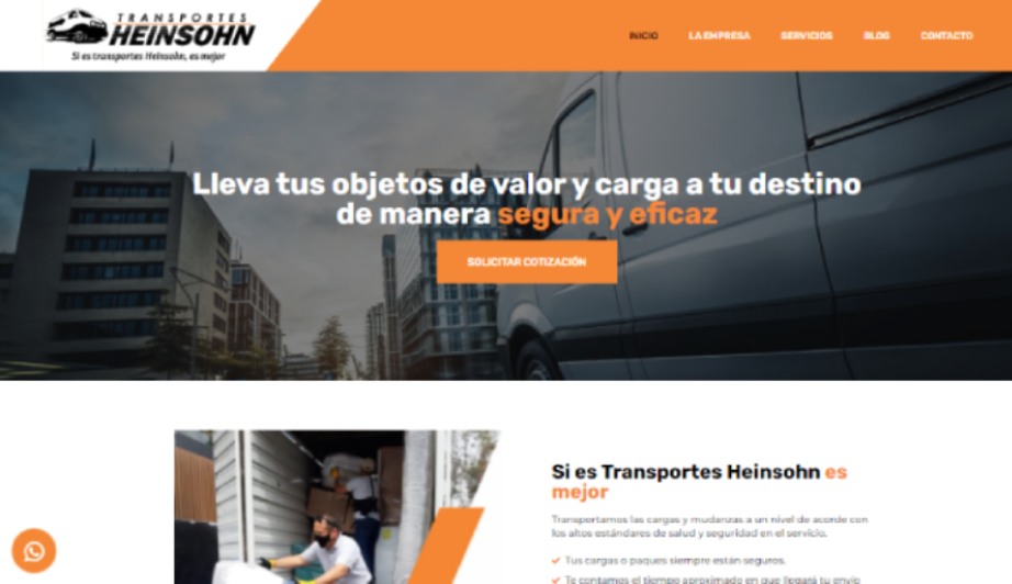 Diseño y desarrollo web Transportes Heinsohn